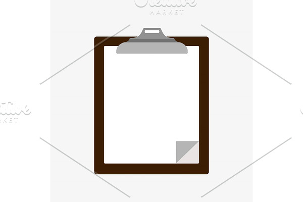 Blank wooden clipboard with paper