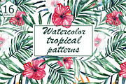 Watercolor tropical patterns