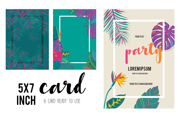 Fancy Tropical flower and leaf in Illustrations - product preview 3