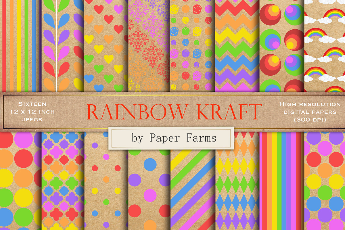 Rainbow kraft paper in Patterns - product preview 8