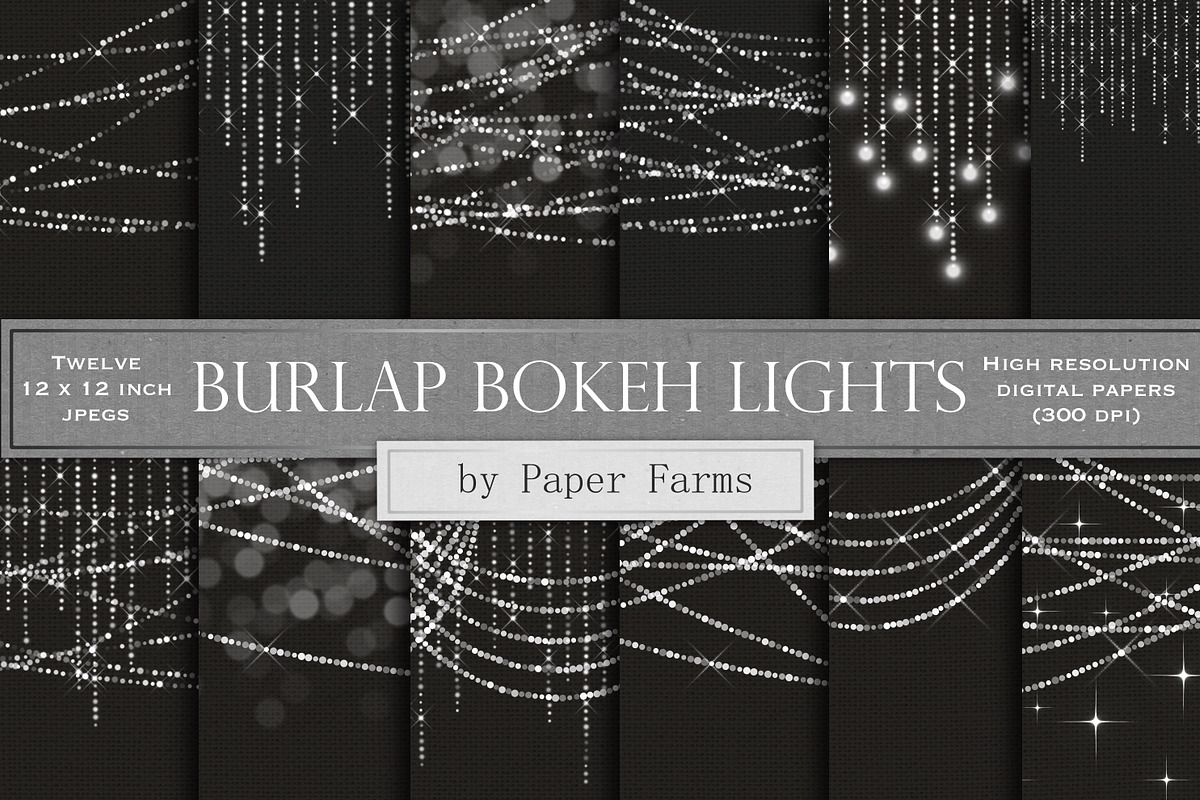 Bokeh lights on burlap in Patterns - product preview 8