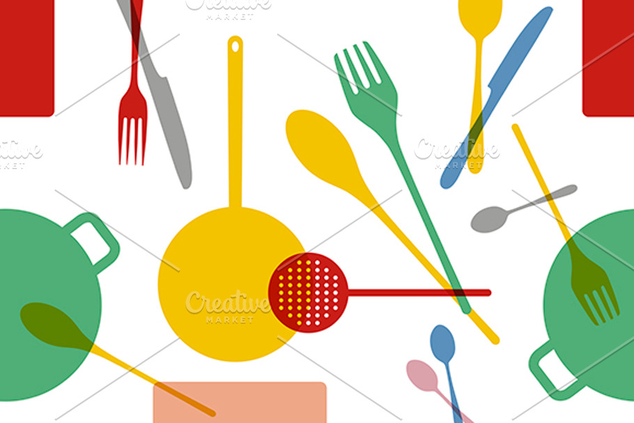 Kitchenware vector pattern in Patterns - product preview 8