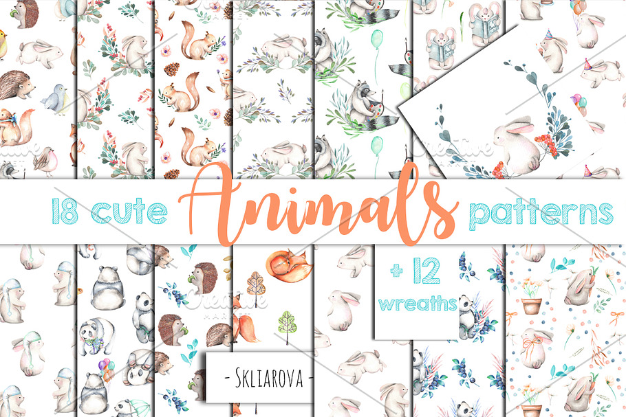 Animals. Patterns + Wreaths