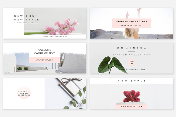 Pink Facebook Cover Pack in Facebook Templates - product preview 1