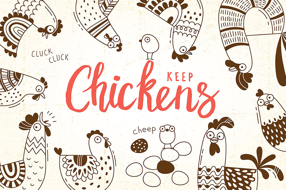 Keep Chicken - Design Set in Illustrations - product preview 8