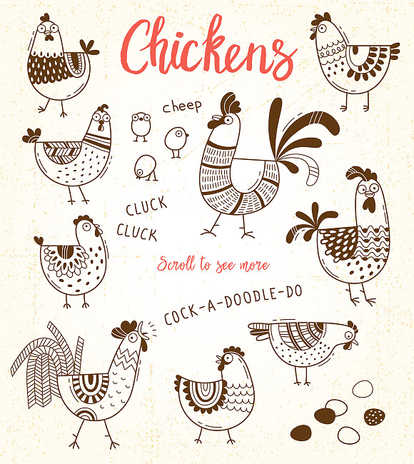 Keep Chicken - Design Set in Illustrations - product preview 1