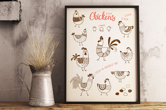 Keep Chicken - Design Set in Illustrations - product preview 3