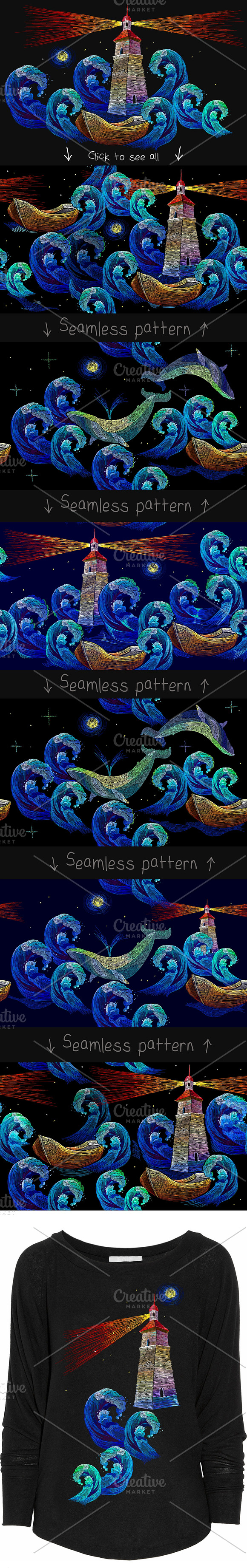 Sea embroidery in Graphics - product preview 1