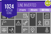 1024 Line Inverted Icons (V8)