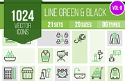 1024 Line Green & Black Icons (V8)