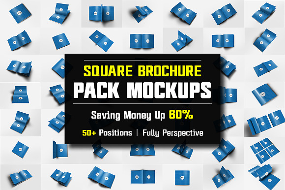 Square Brochure Mockups Pack Bundle in Print Mockups - product preview 14