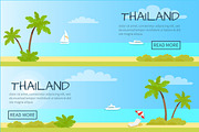 Thailand Touristic Flat Style Vector Web Banner