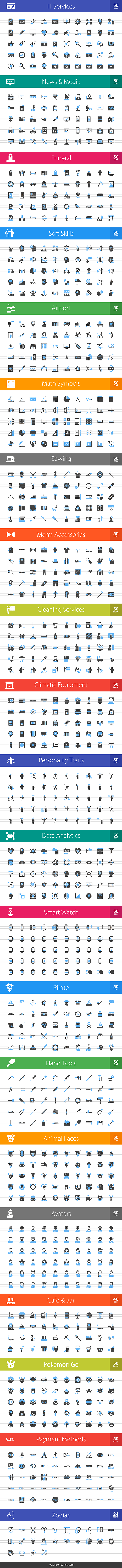 1024 Blue & Black Icons (V8) in Icons - product preview 1