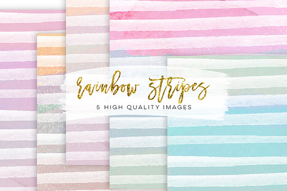 Rainbow Stripe Watercolour in Textures - product preview 2