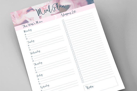 Menu Planner Printable, 4 Sizes in Stationery Templates - product preview 2