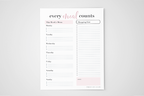 Meal Planner Printable, 4 Sizes in Templates - product preview 1