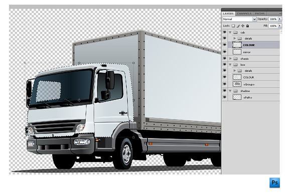 Vector Delivery / Cargo Truck in Mobile & Web Mockups - product preview 3