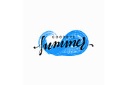 Goodbye summer, design blue water, sea wave with text