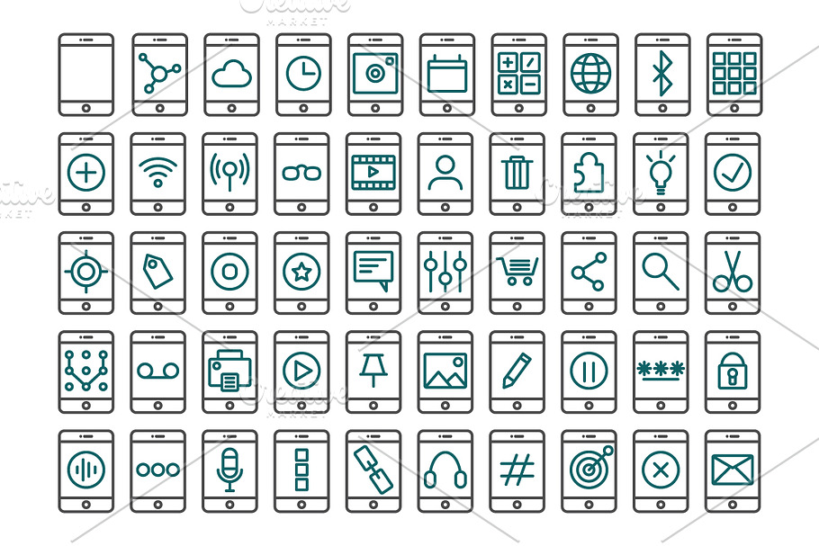 100 Mobile Interface Icon Collection