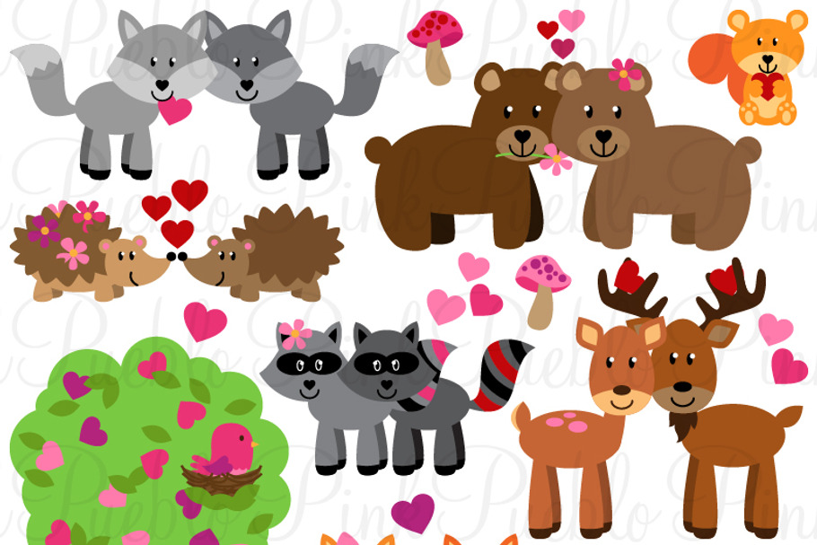 Valentine's Day Forest Animals