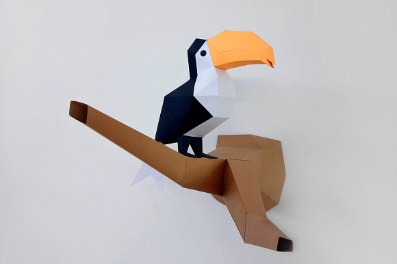 DIY Toucan Bird - 3d papercraft in Templates - product preview 1
