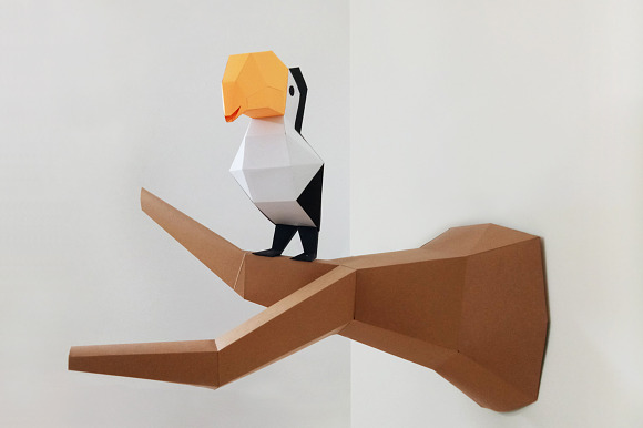 DIY Toucan Bird - 3d papercraft in Templates - product preview 2