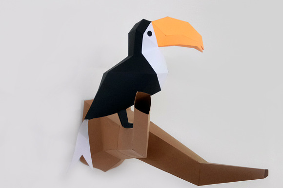 DIY Toucan Bird - 3d papercraft in Templates - product preview 3