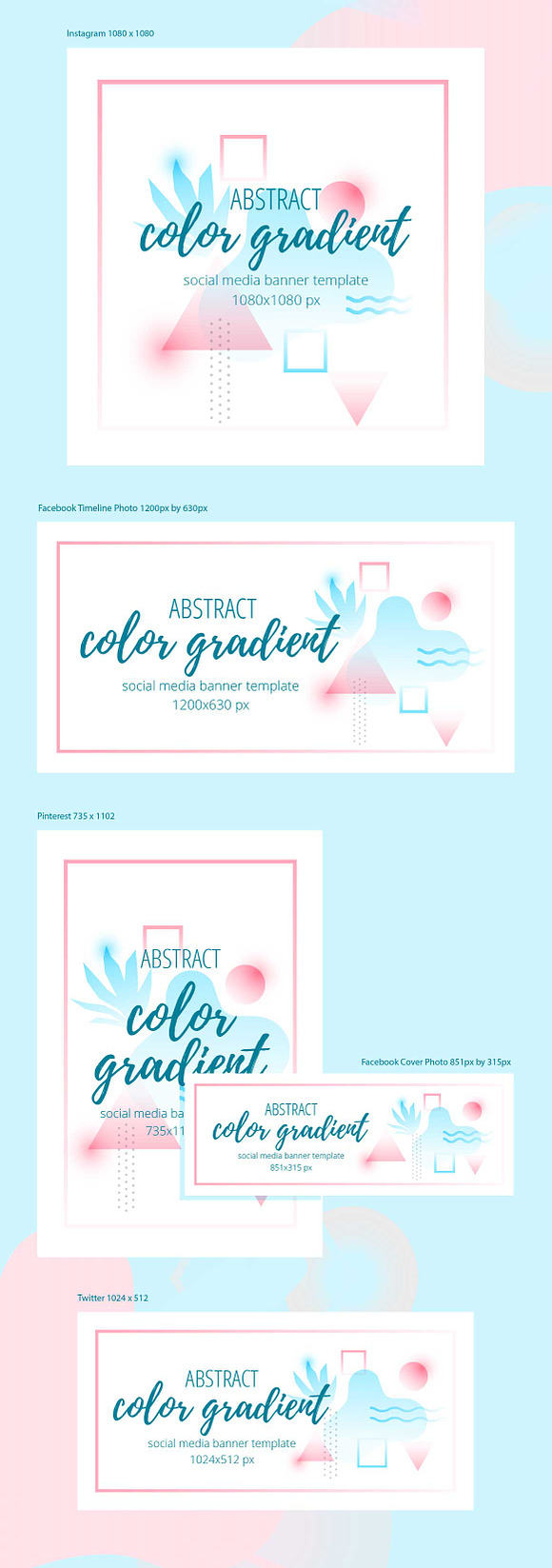 Abstract geometric banners 01 in Social Media Templates - product preview 1