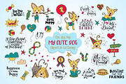 MY CUTE DOG.  Clipart & lettering.