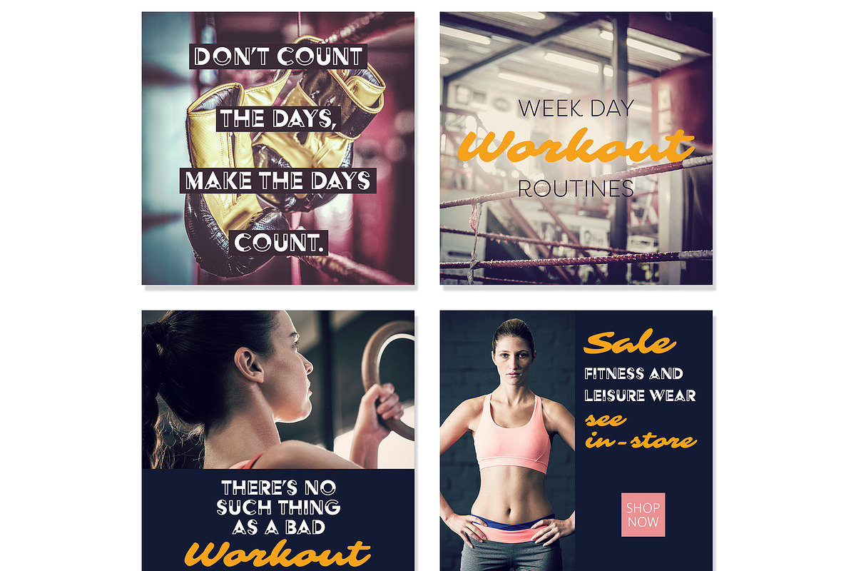 Fitness Social Media Posts in Social Media Templates - product preview 8