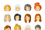 Women avatars set