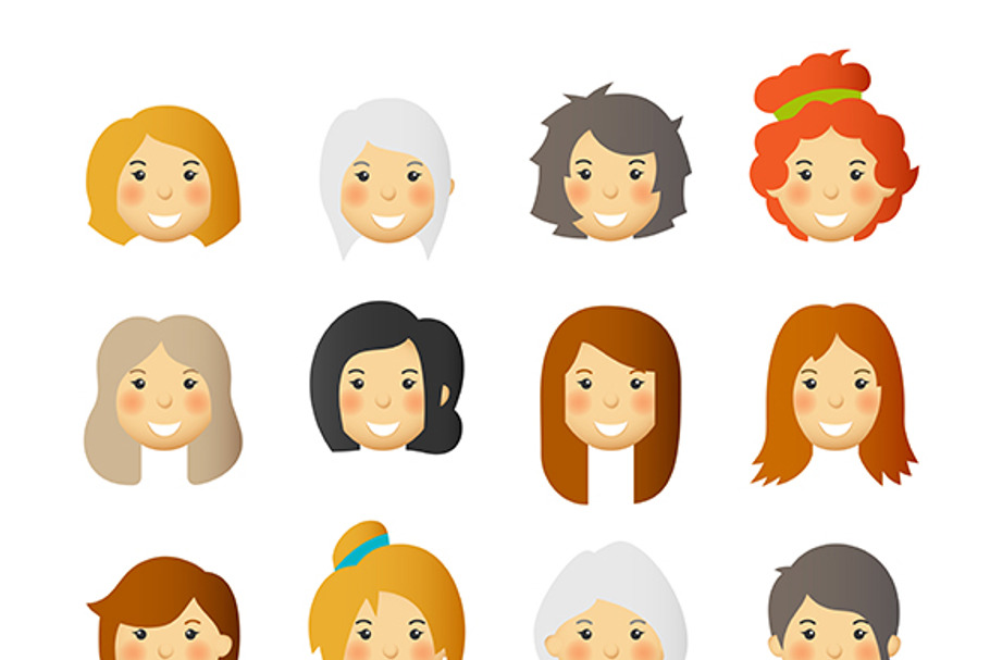 Women avatars set in Graphics - product preview 8