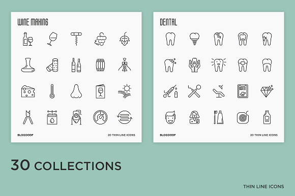 Big Bundle | 500 Thin Line Icons in Graphics - product preview 1