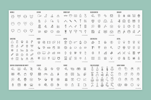Big Bundle | 500 Thin Line Icons in Graphics - product preview 3