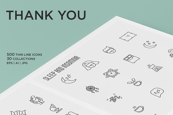 Big Bundle | 500 Thin Line Icons in Graphics - product preview 6