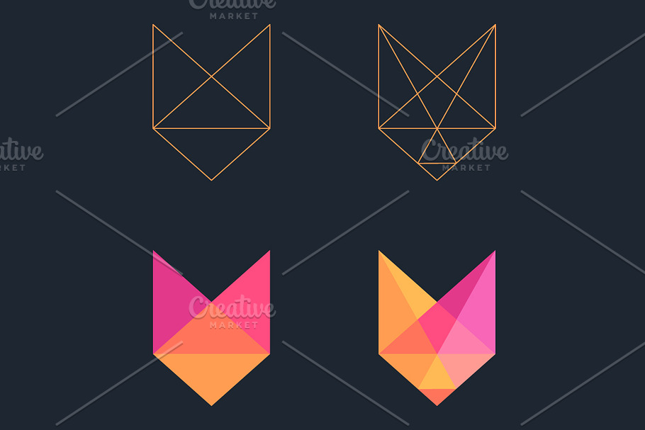 Low poly Fox logo in Logo Icons - product preview 8