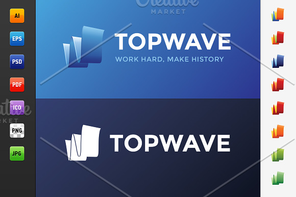Top Wave Logo in Logo Templates - product preview 1