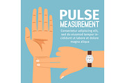 Pulse measurement illustration for medical poster