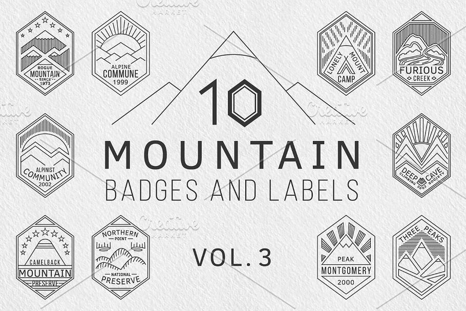 Mountain Badges vol. 3 in Logo Templates - product preview 8