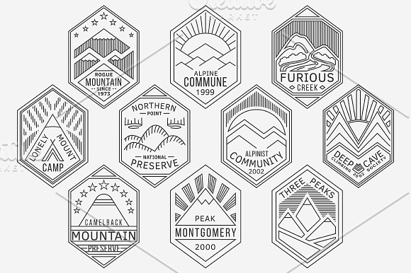 Mountain Badges vol. 3 in Logo Templates - product preview 1