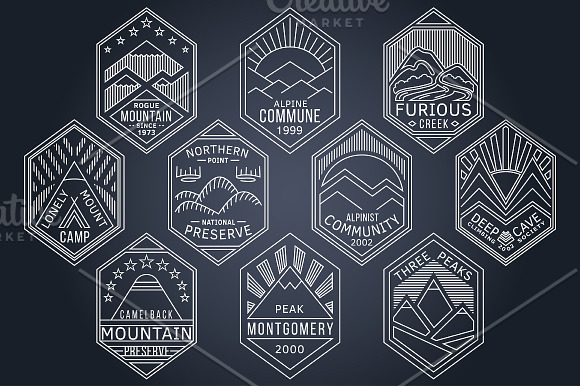 Mountain Badges vol. 3 in Logo Templates - product preview 2