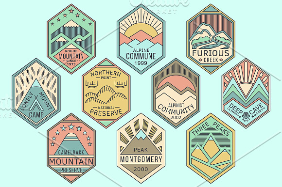 Mountain Badges vol. 3 in Logo Templates - product preview 3