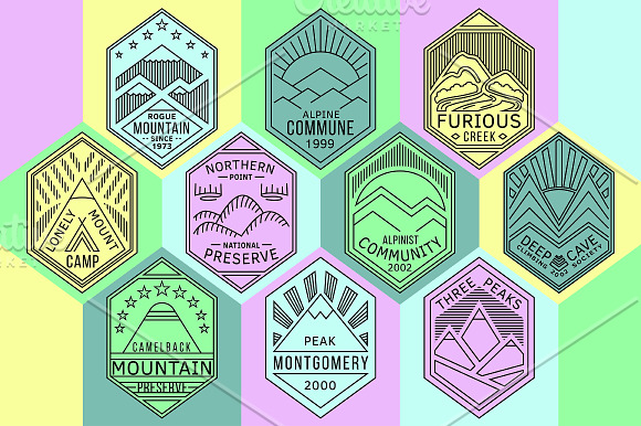 Mountain Badges vol. 3 in Logo Templates - product preview 4