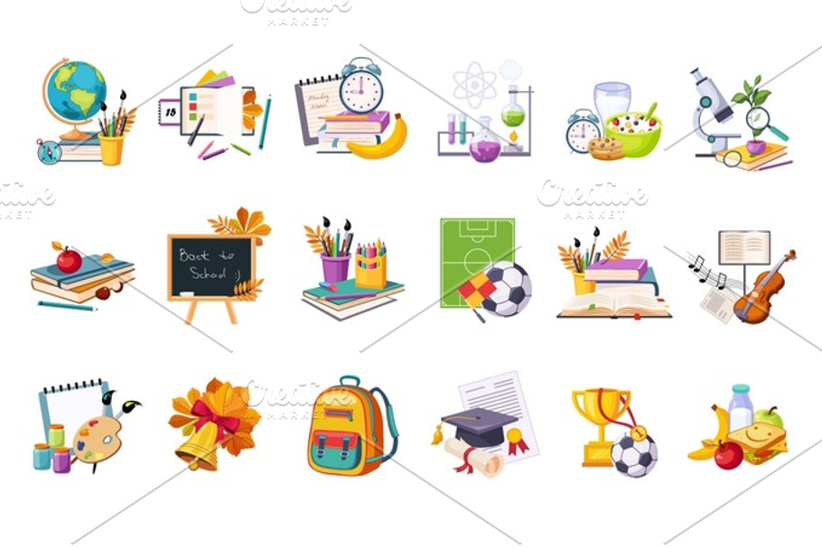 School And Eduction Related Sets Of Objects in Illustrations - product preview 8