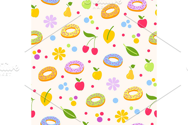 Donuts tasty coockie seeamless pattern vector background