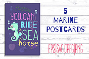 Cute Sea Animals Marine Postcards