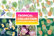 Watercolor tropical patterns.