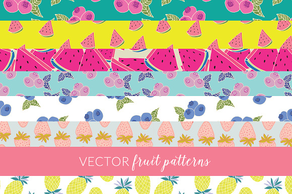 Vector Fruit Patterns in Illustrations - product preview 2