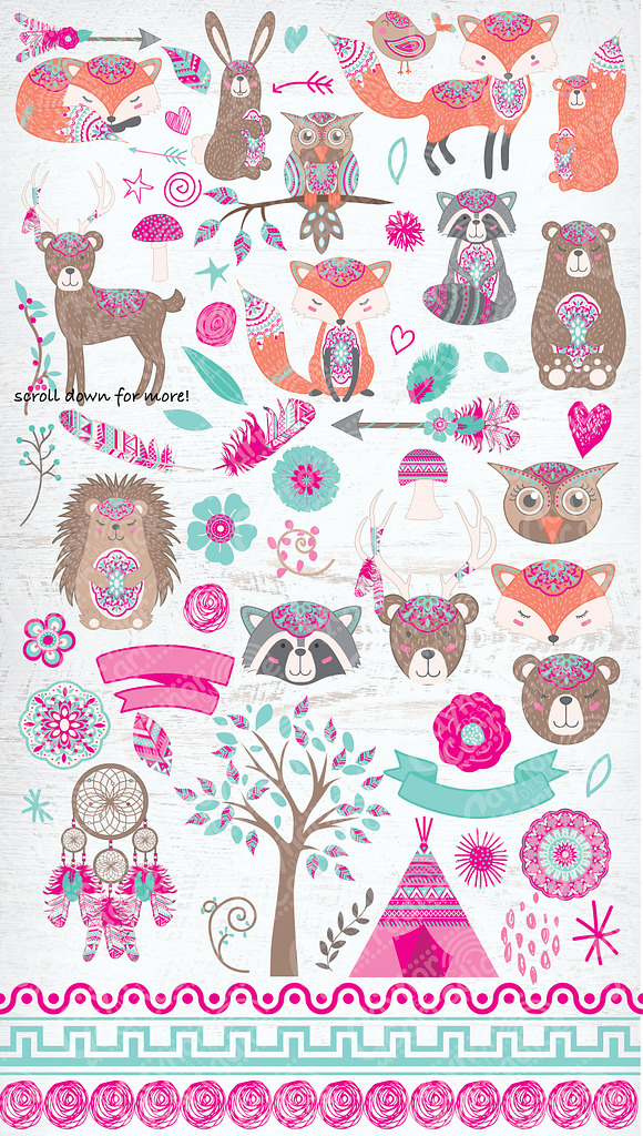 Boho woodland designers set in Illustrations - product preview 1
