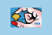 Pop–Art Diamond Bank Card Design